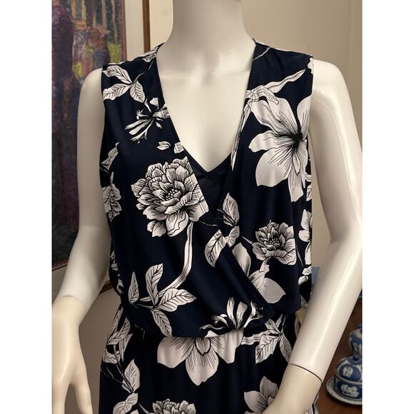Eliza J Blue and White Floral Sleeveless Dress Size 10 - Picture 2 of 7